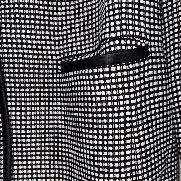 Ann Taylor Black and White Checkered Trench Coat - Picture 5 of 15